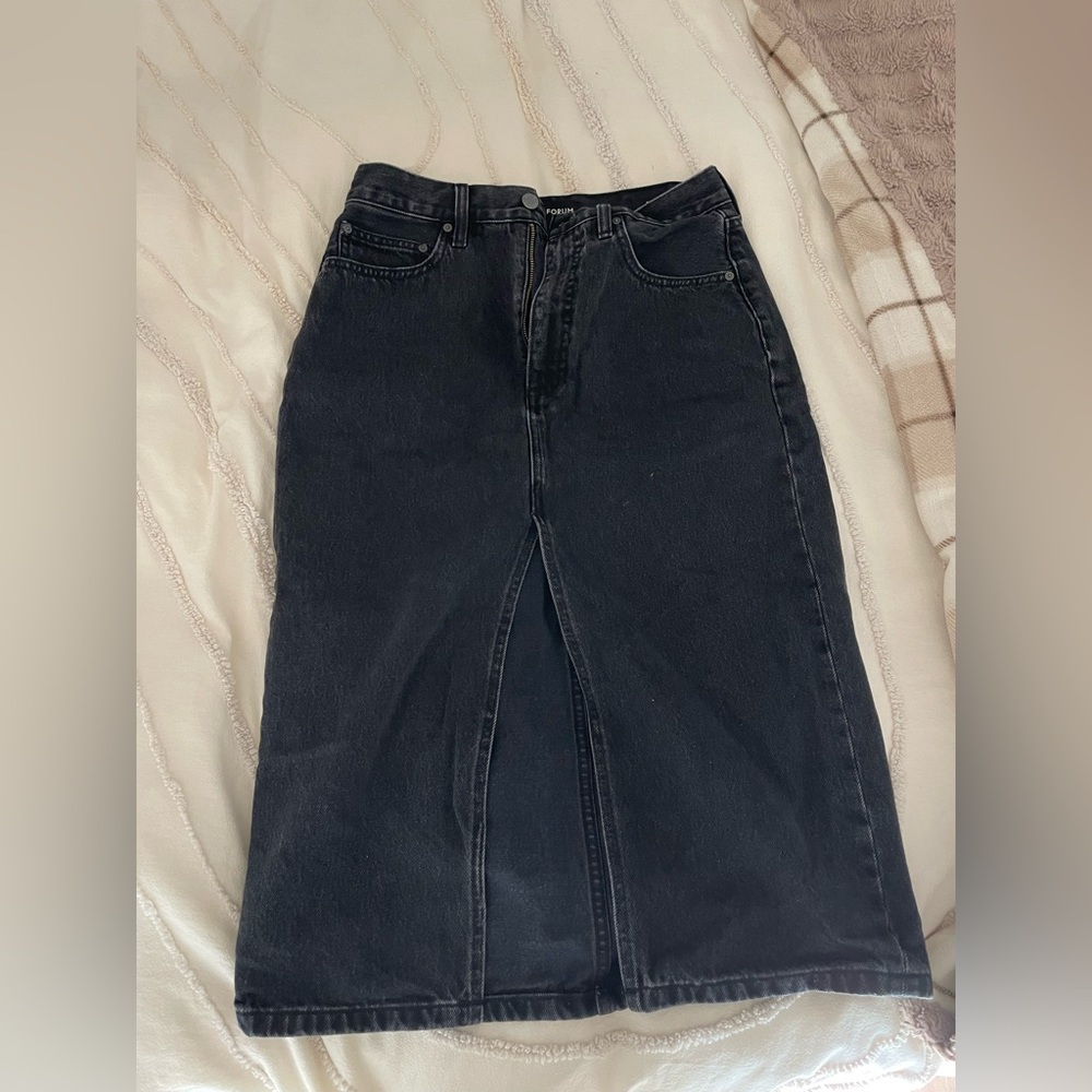 Black Denim Forum Skirt